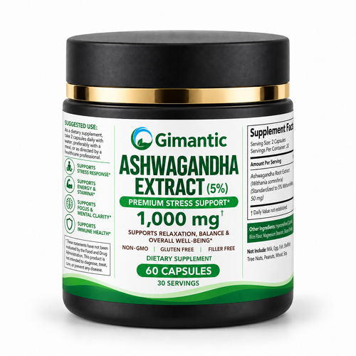 Gimantic Ashwagandha Extract (5%) — 60 Capsules